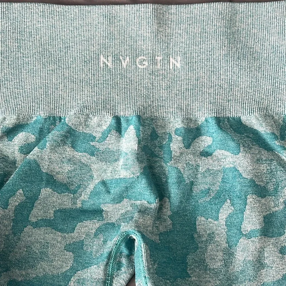 NVGTN Seamless Leggings Blue Camo Size Small
